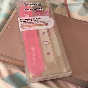 Hello Kitty Premium Glass Nail File Set - Pink and White